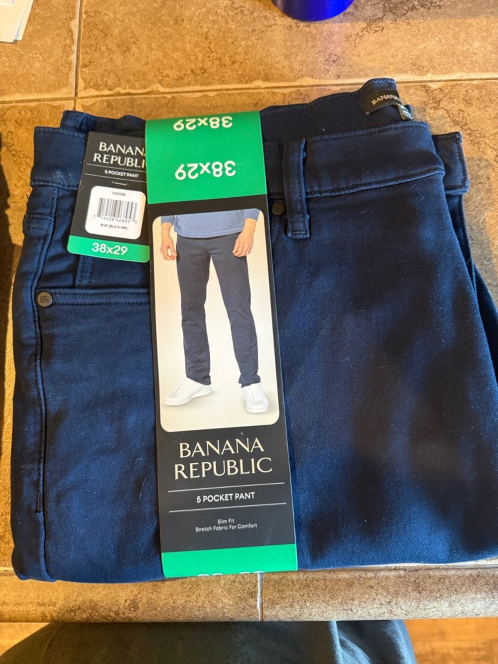 Banana Republic Slim Fit Men's 5-Pocket Pant — Navy Blue